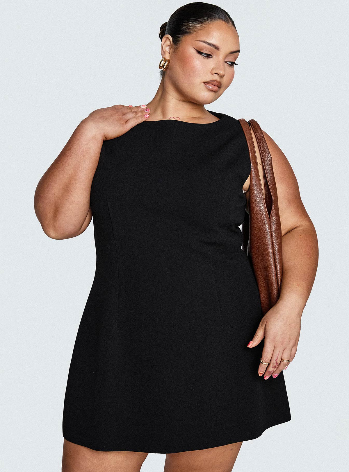 Boat Neck Sleeveless Tailored A-Line Mini Dress