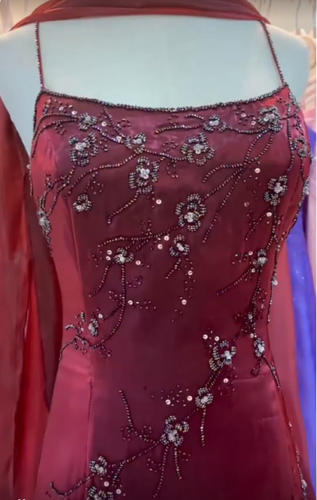 Burgundy Prom Dresses Evening Dress Floor Length Party Gowns