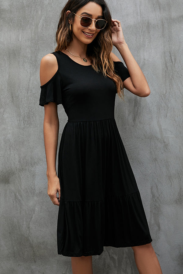 Dots Print Tie Trendy Waist Fashion Dress