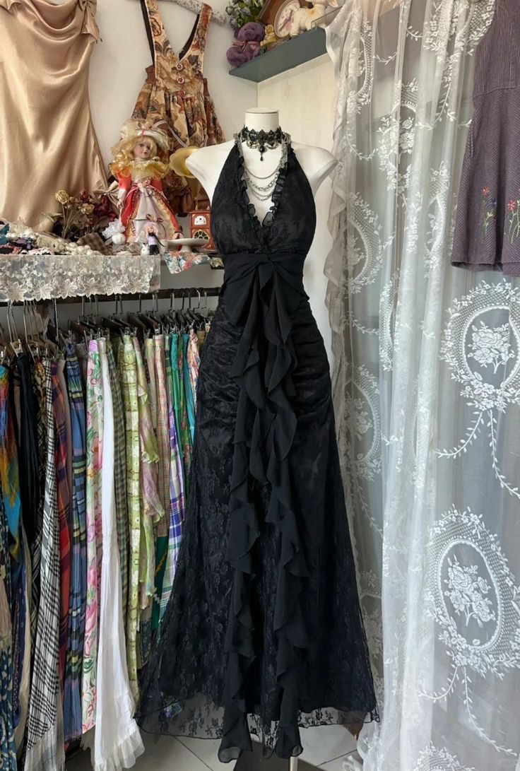 Black Halter V Neck Long Prom Dresslong Evening Gowns