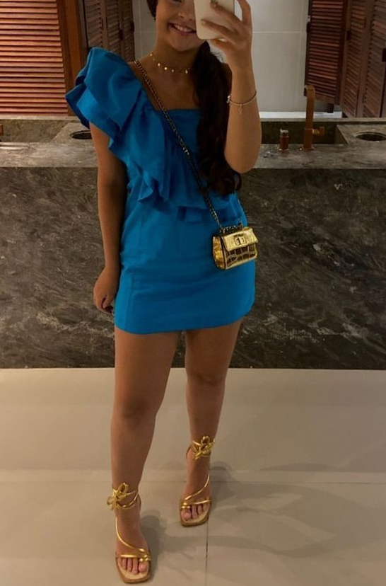 Blue Homecoming Dress Short Prom Party Gown