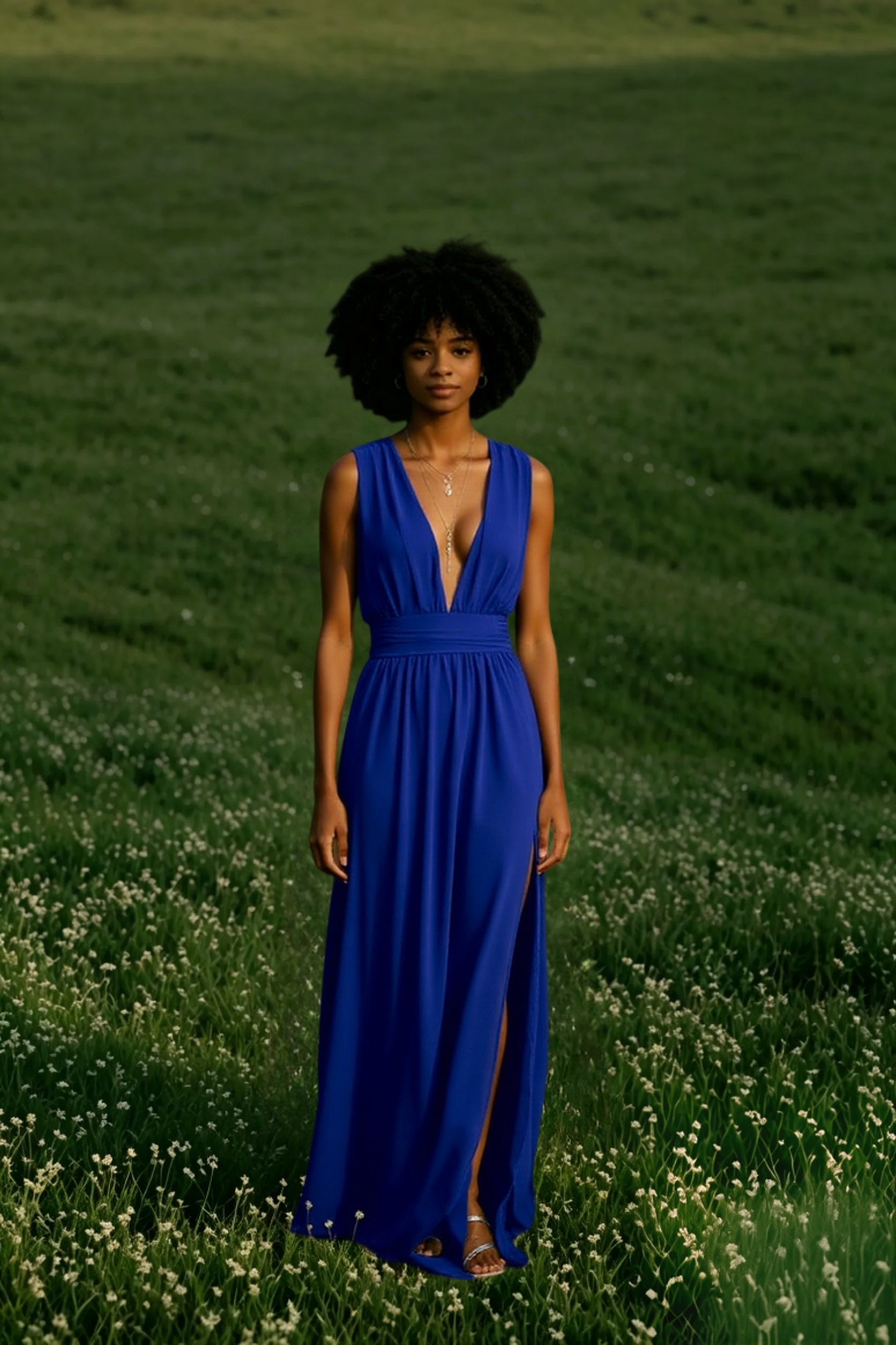 Deep V-Neck Dress