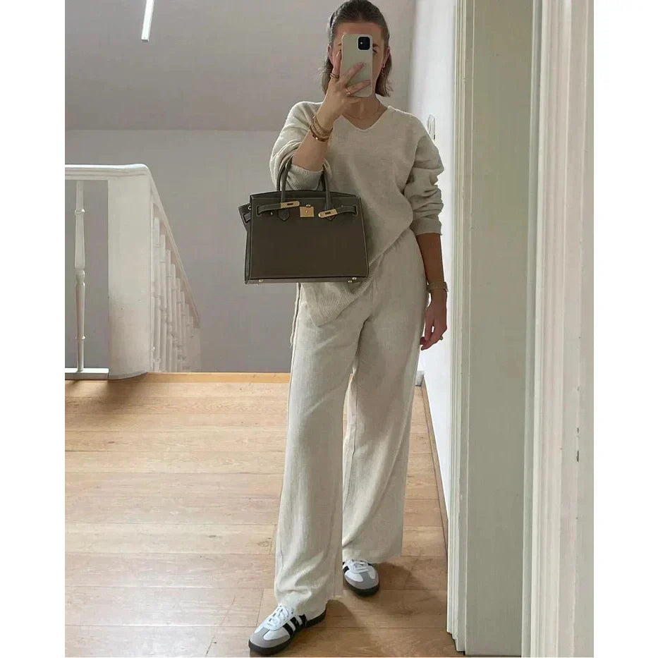 Top Handle Buckle Lock Structured Satchel Bag
