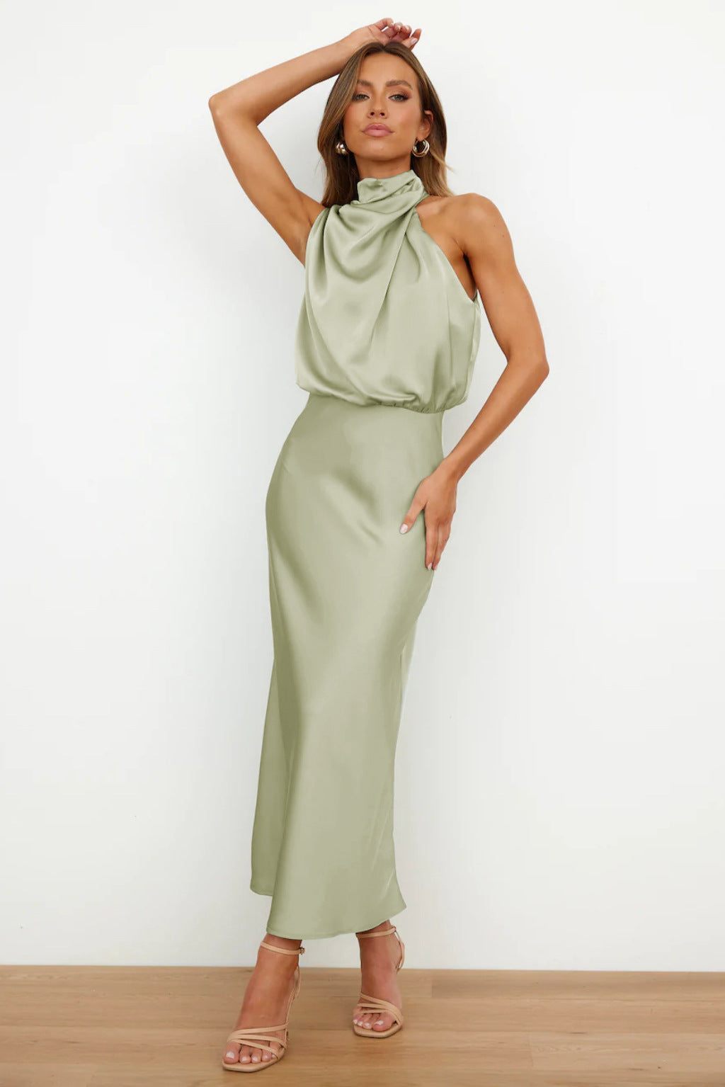 Marcela Aesthetic Satin Evening Dress Premium Wardrobe Essential