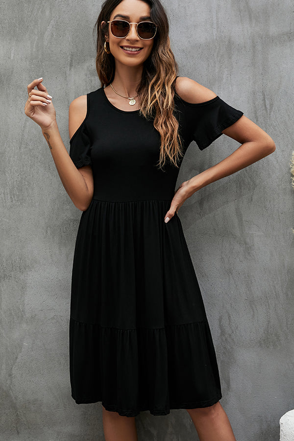 Dots Print Tie Trendy Waist Fashion Dress