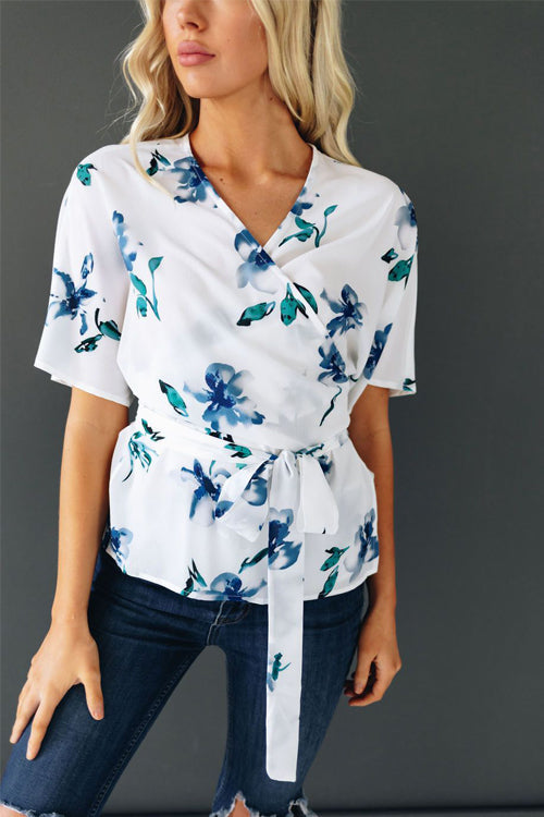 All Of Me Floral Tie Wrap Top