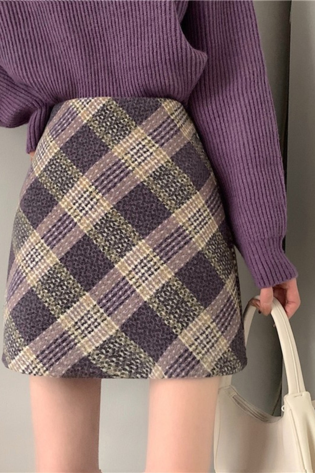 Tartan High Waist Skirt