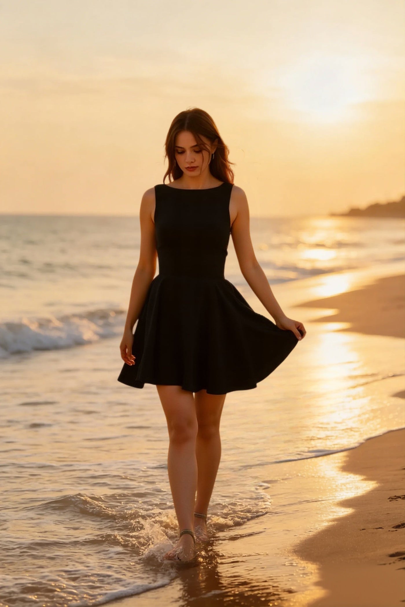 Defined Waist Mini Party Dress