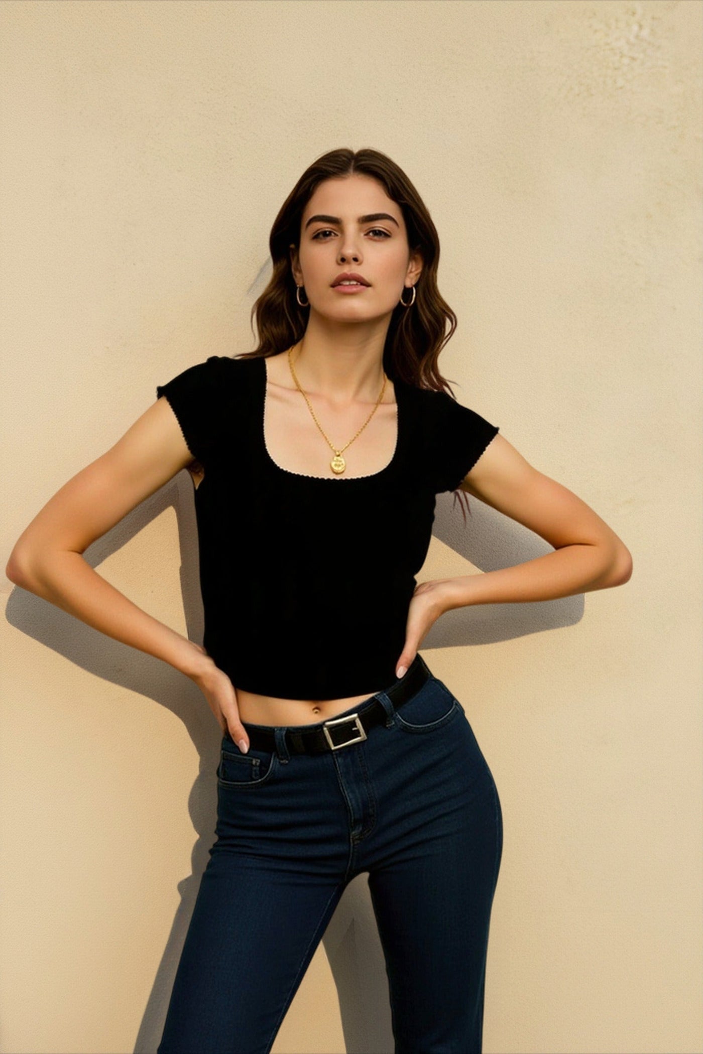 Square Neck Fitted T-shirts
