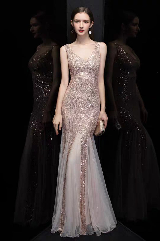 Adeline Sparkly Sequin Fishtail Gown