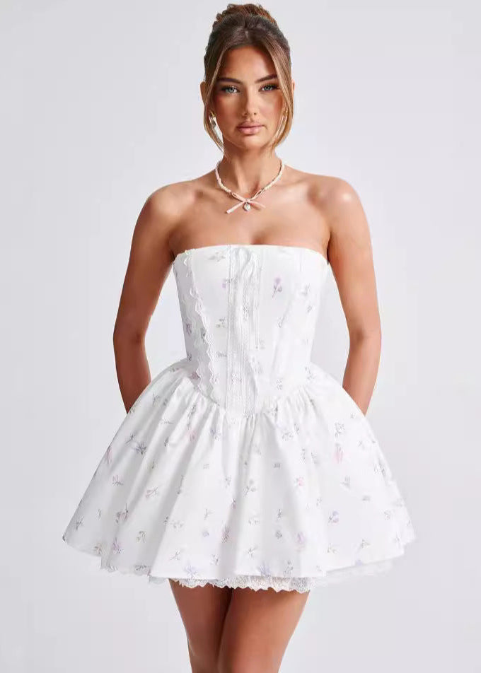 V-Neck Sleeveless Corset Bodycon Mini Cocktail Dress