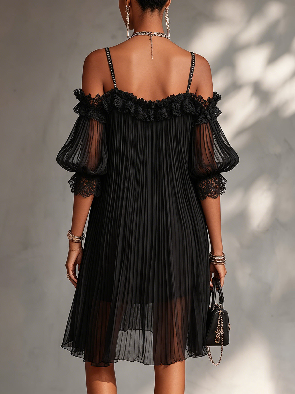 Harper | Pleated Chiffon Dress
