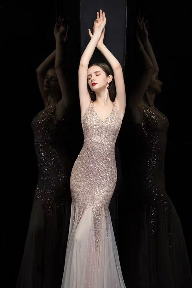 Adeline Sparkly Sequin Fishtail Gown