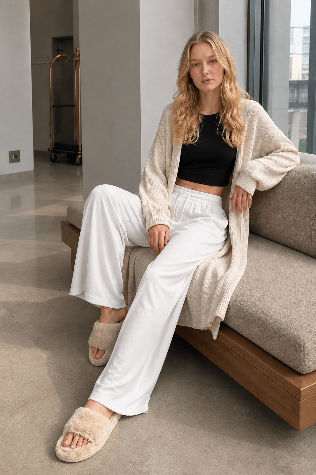 Relaxed Casual Drapey Knit Pants