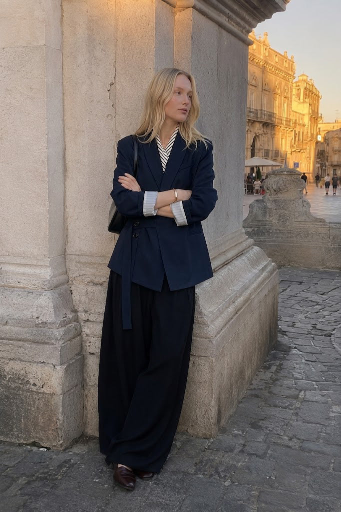 Fashionable Draped Apple Collar Blazer