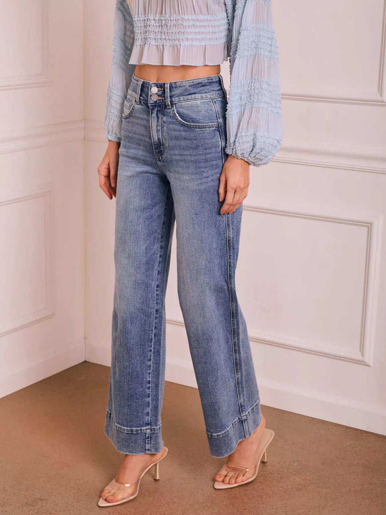 High-Waisted Wide-Leg Jeans