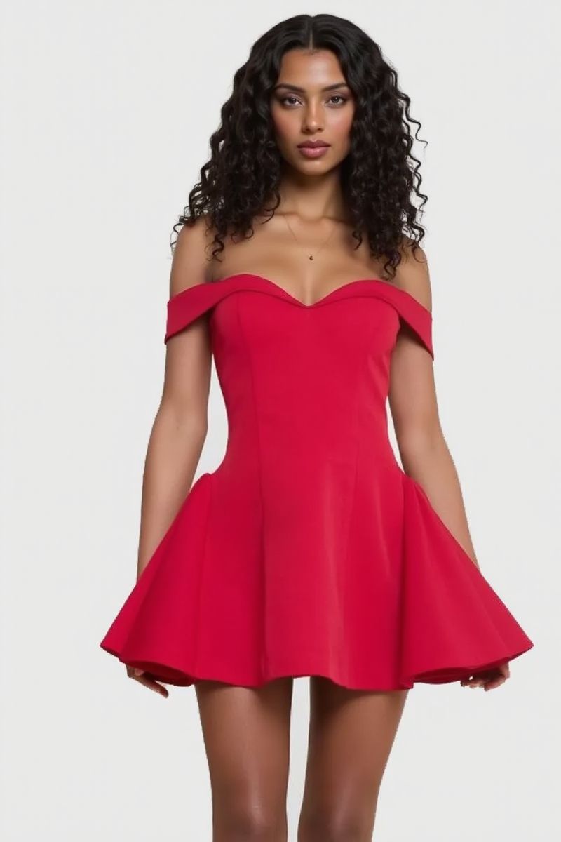 Strapless Off Shoulder Ruched Mini Party Dress 5