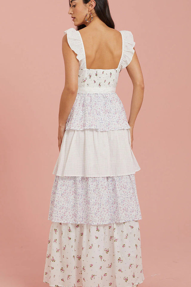 Floral Sweetheart Tiered Maxi Dress Summer 5