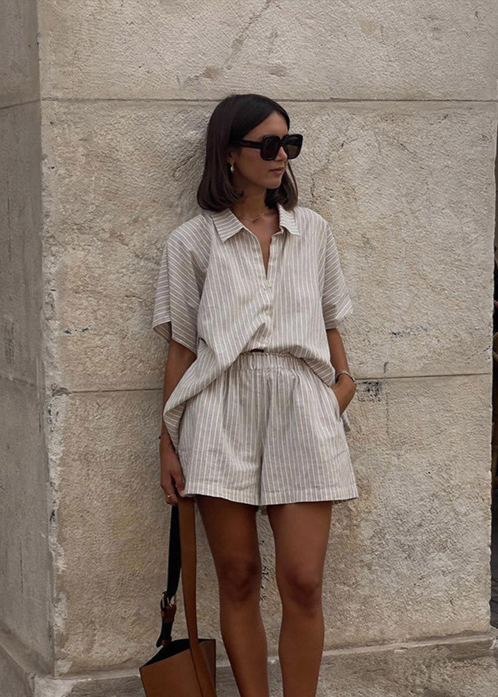 Striped Linen Two-Piece Set Relaxed Summer Staple
