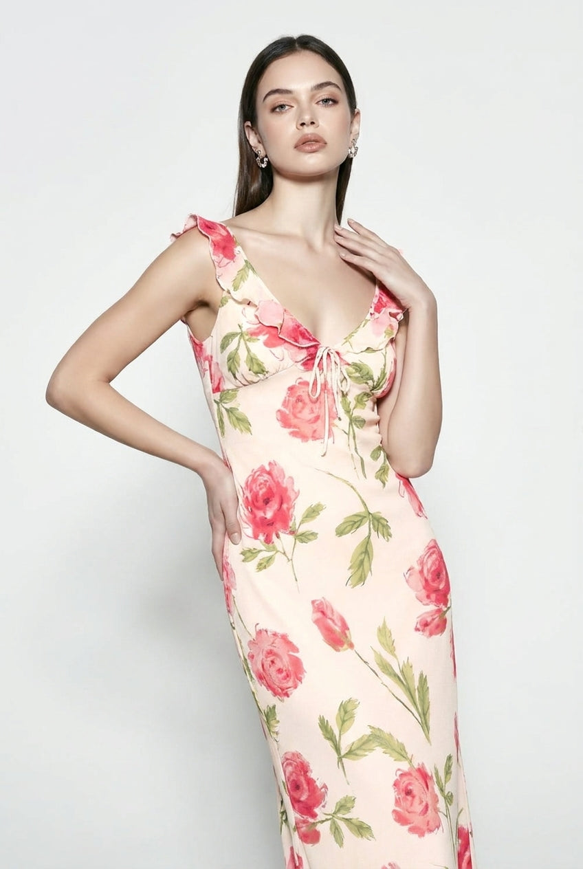 Sheer Mesh Floral Dress