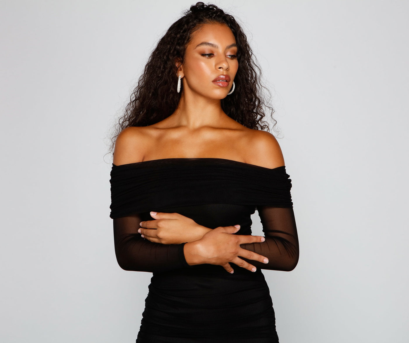 Sheer Mesh Bodycon Mini Dress