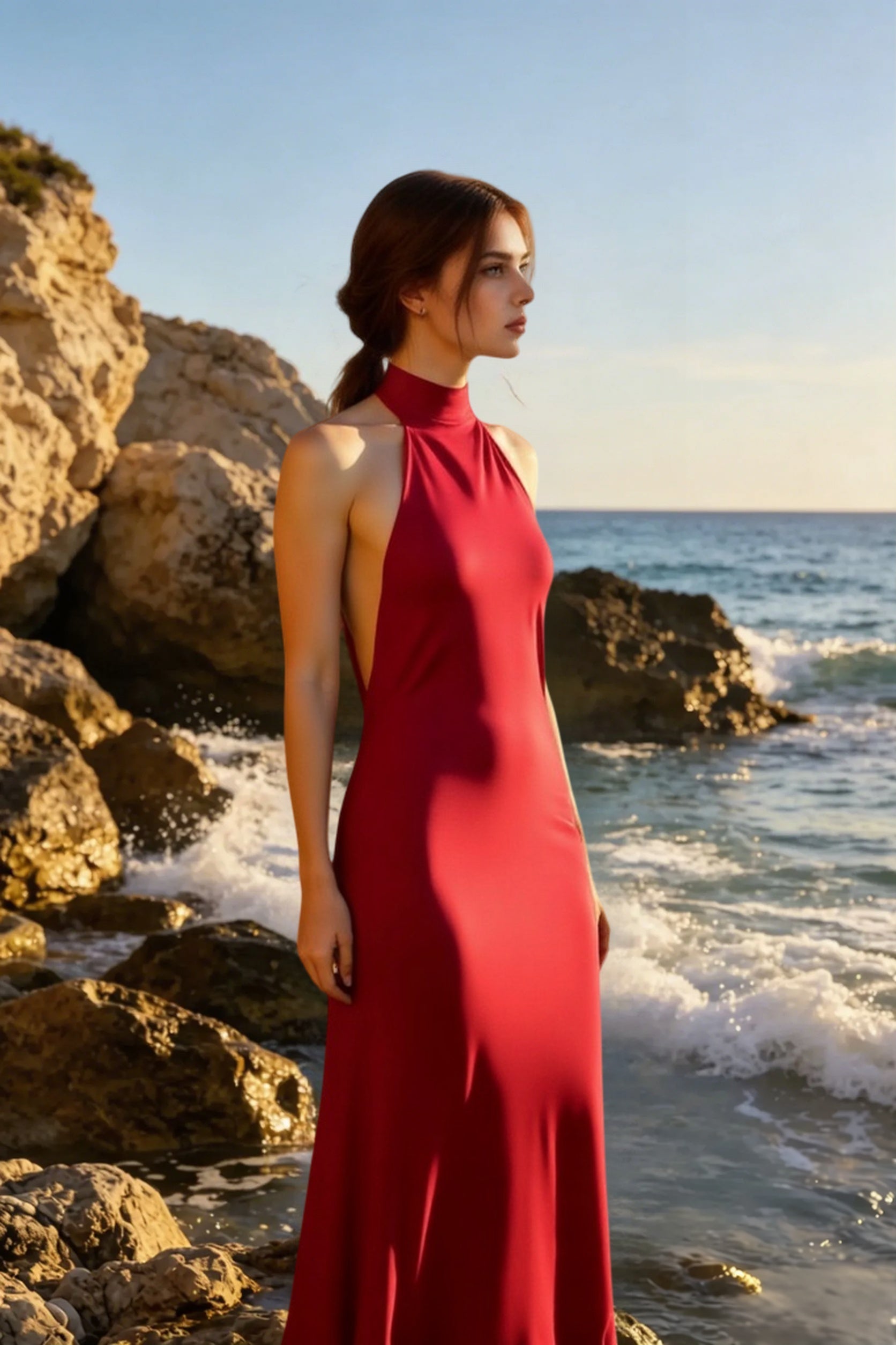 Backless Satin Dress
