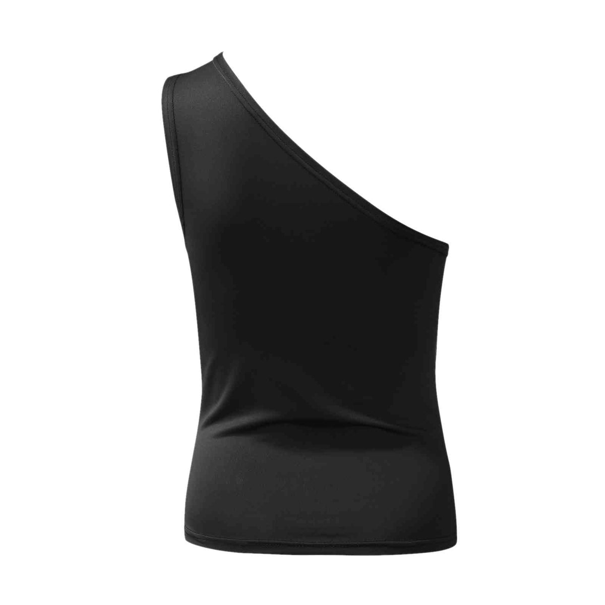 One Shoulder Asymmetric Cut Out Sleeveless Fitted Top 2