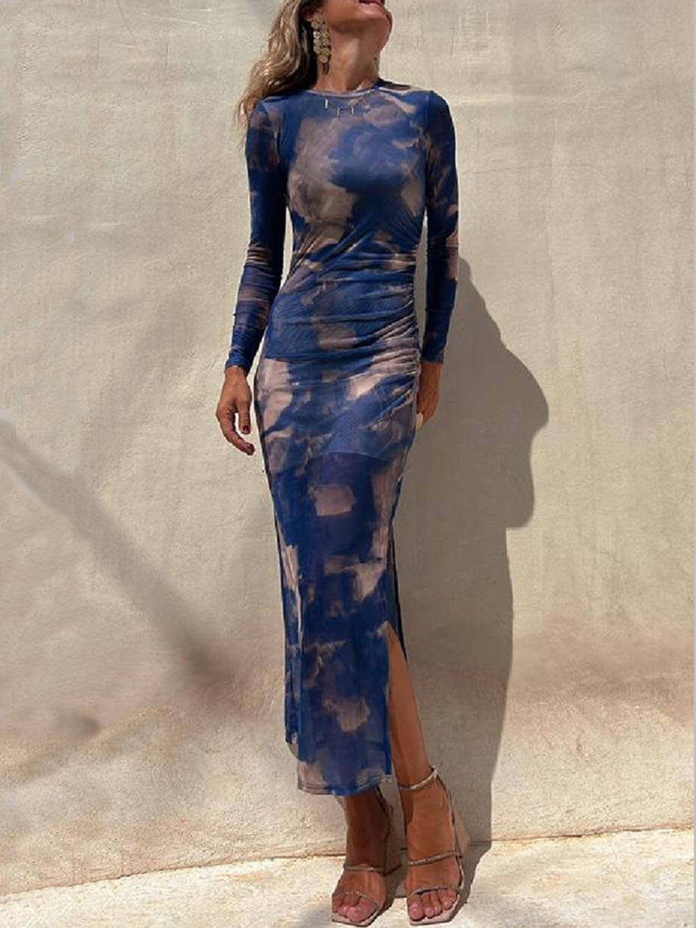 Sequin Strapless Ruched Waist Slip Mini Dress