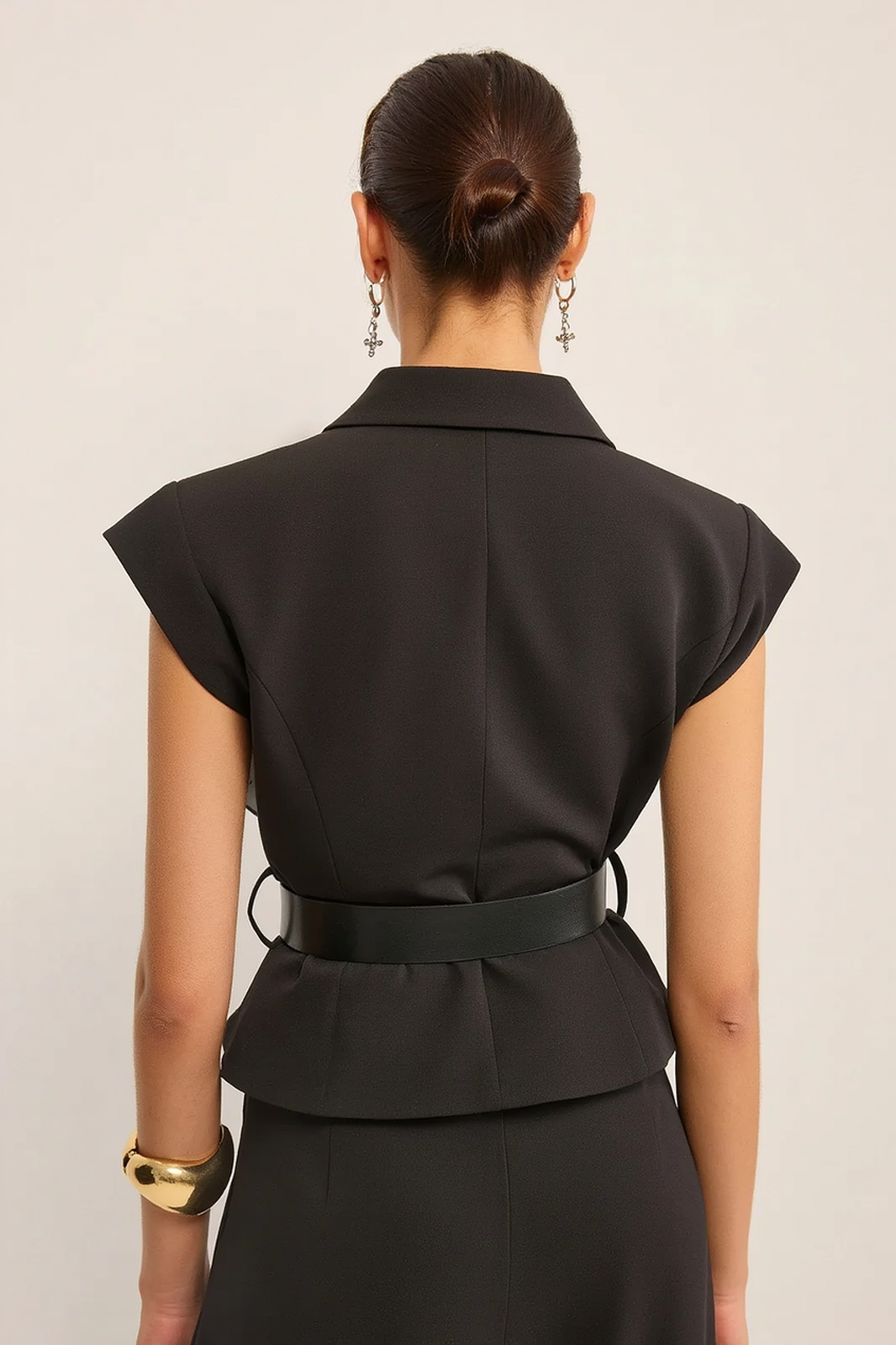 Loose Sleeveless Top Wide Leg Two Piece Work Set
