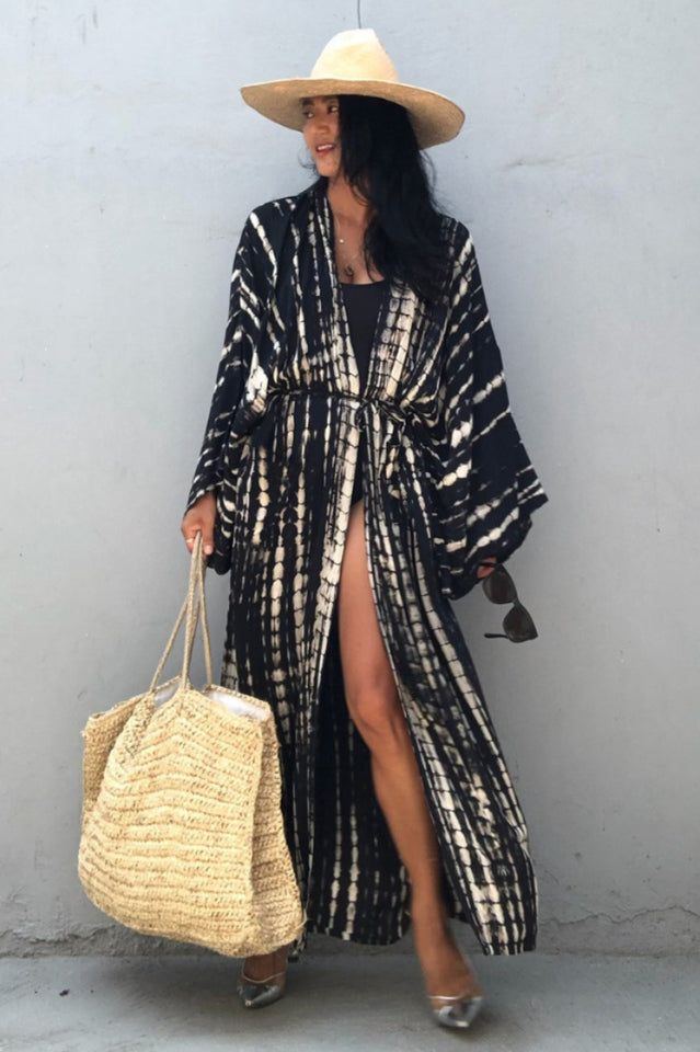 Beach Color Block Printing Cover Up