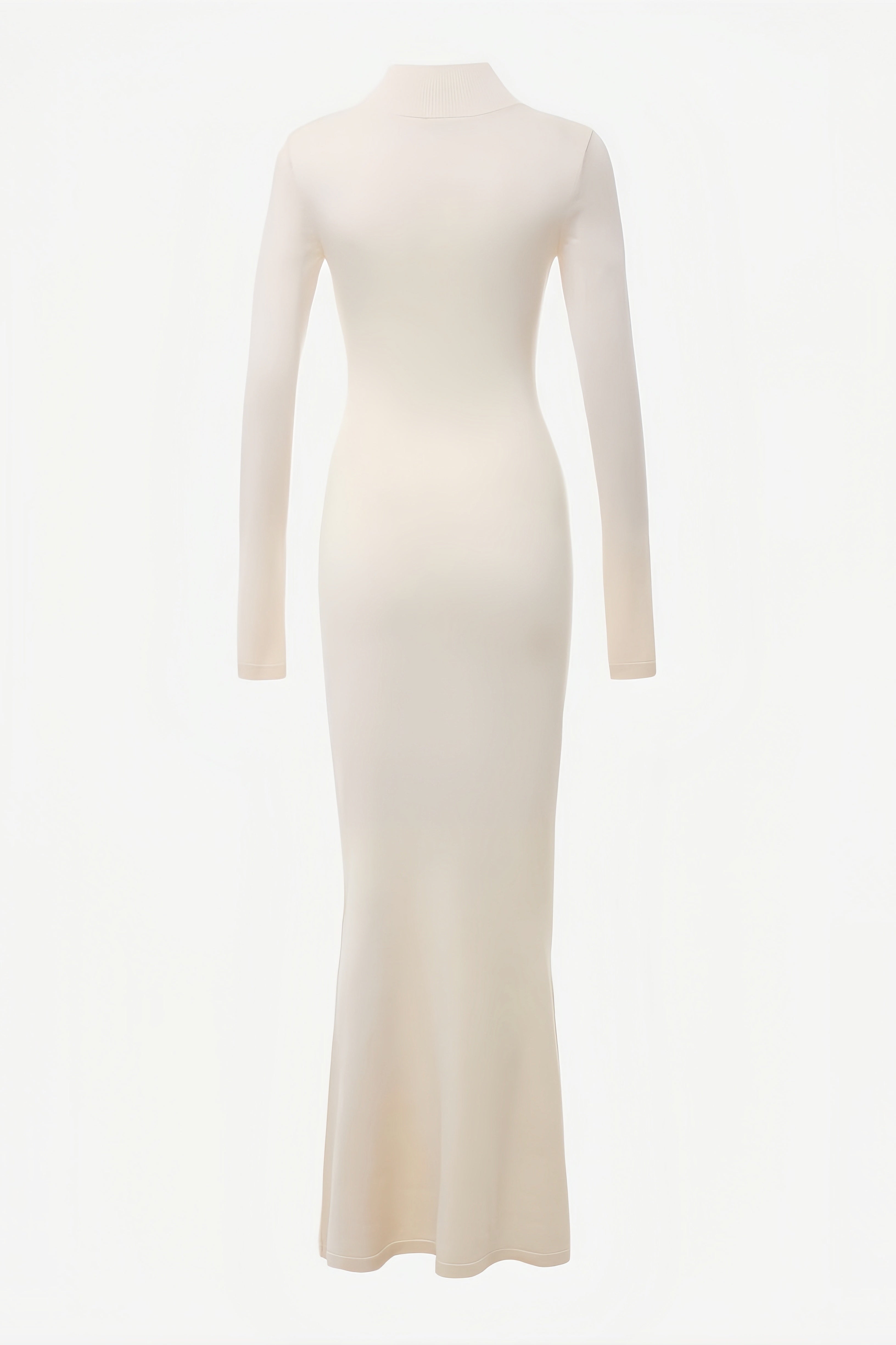 Satu White Knit Fishtail Maxi Dress