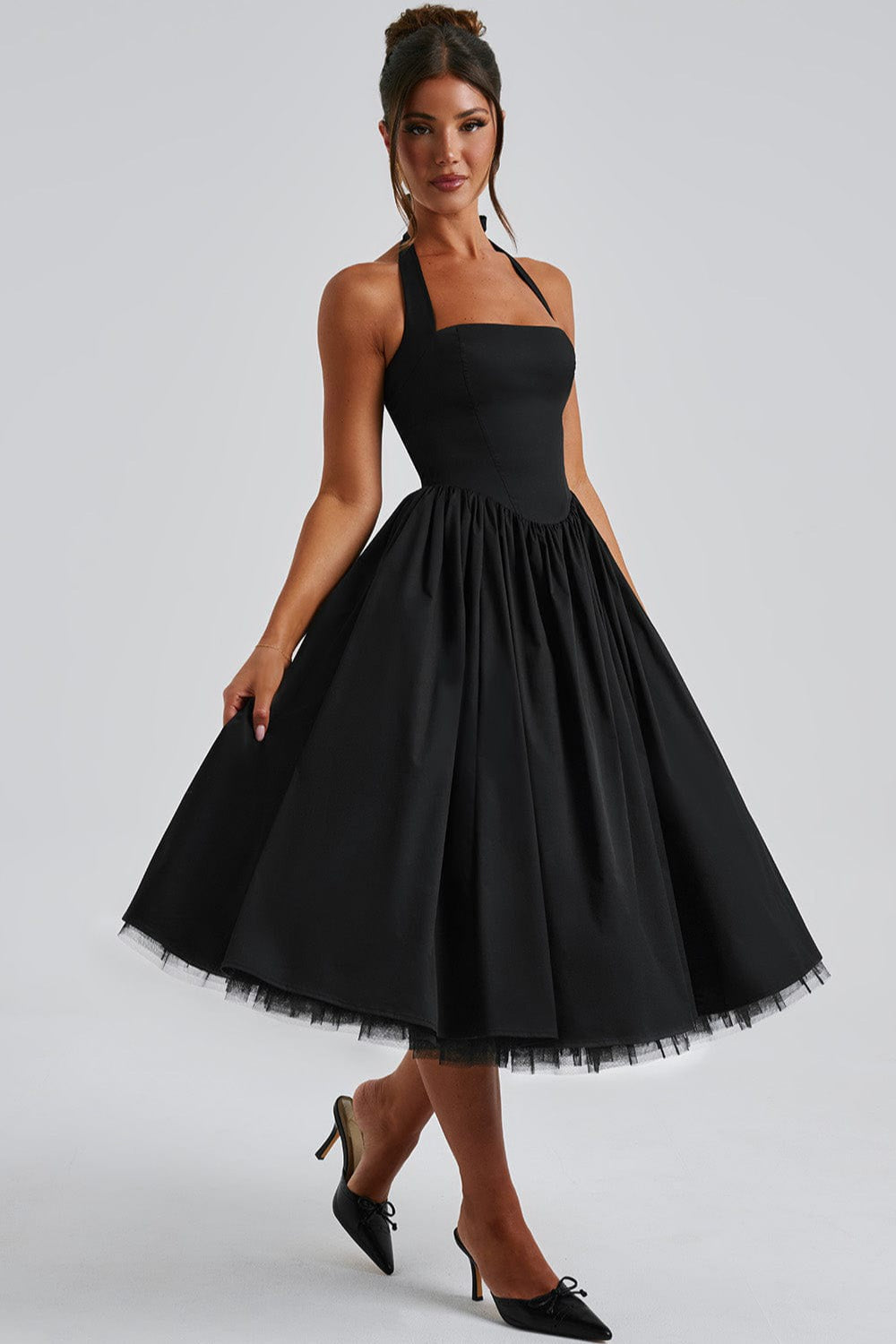 TieWaist Puff Party Dress