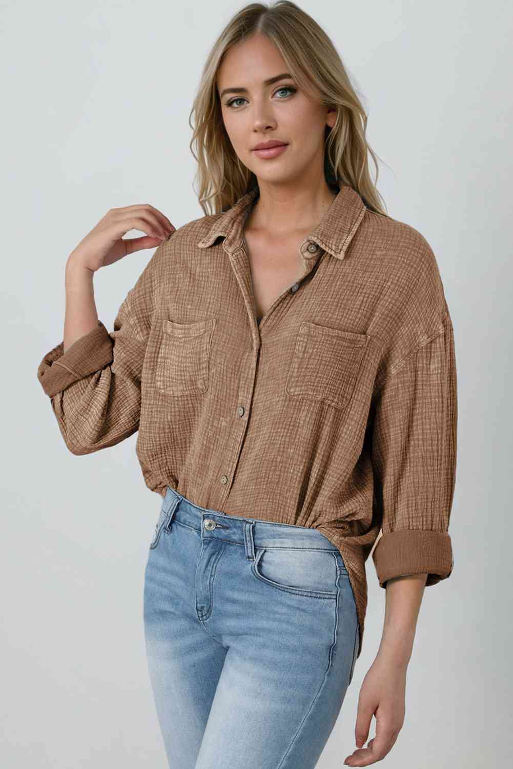 Blouse Textured With Buttons