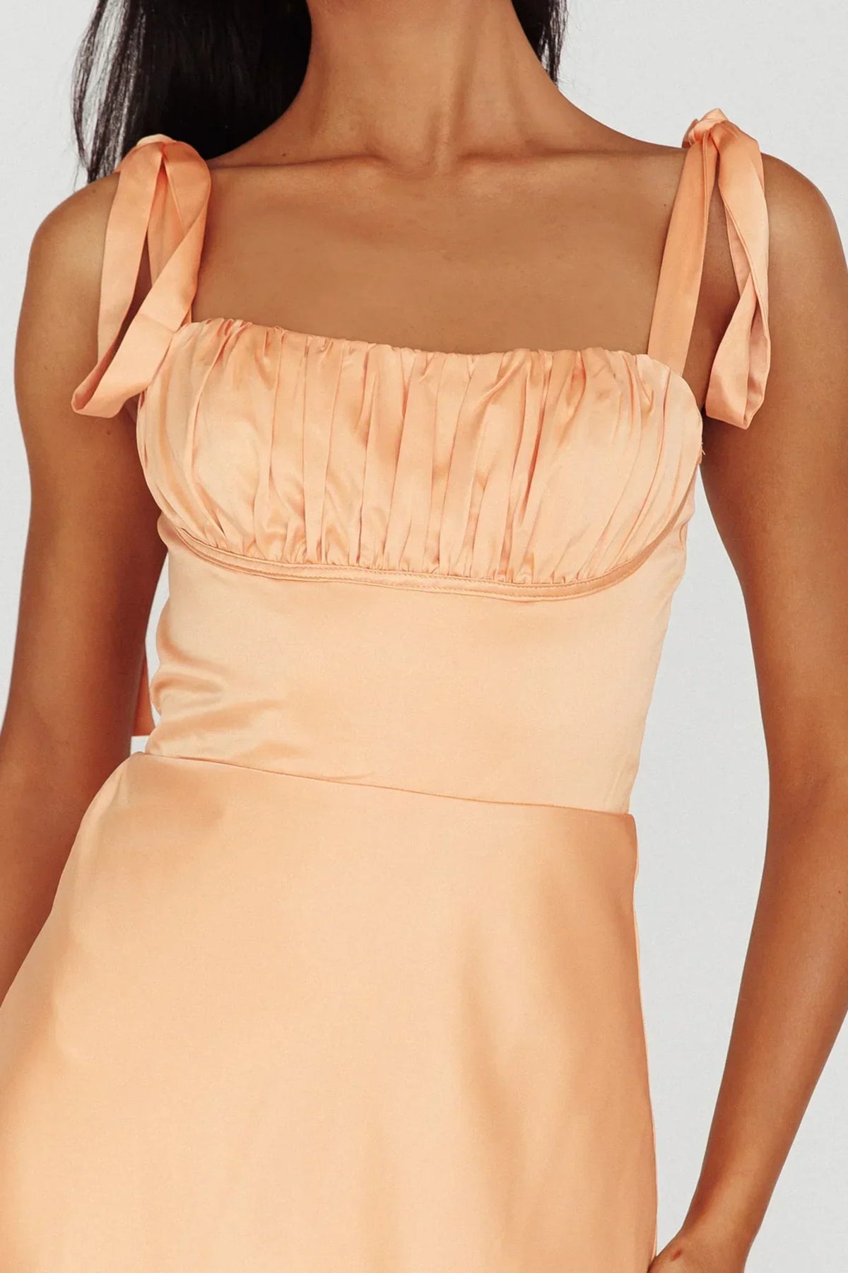 Pennelope Tied Shoulder Maxi Dress Orange