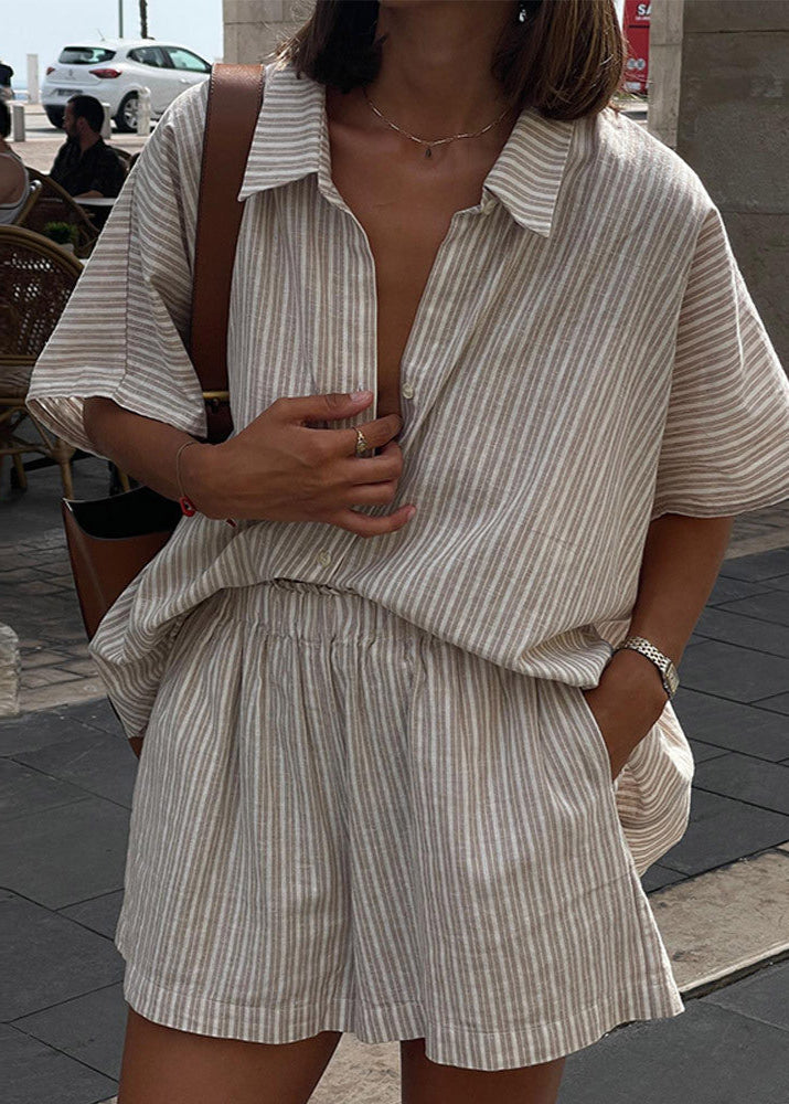 Striped Linen Two-Piece Set Relaxed Summer Staple