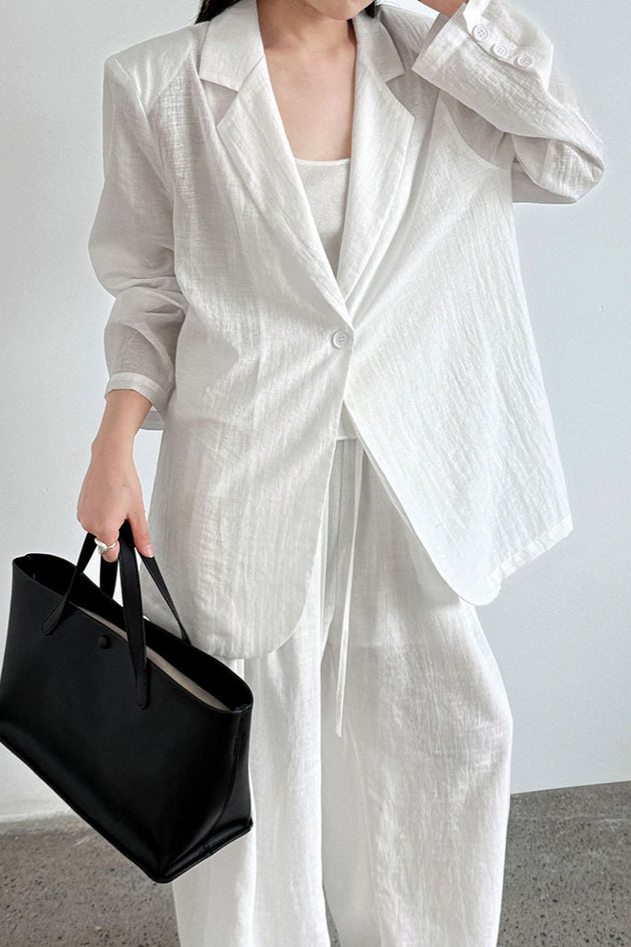 Lightweight Linen-Look Blazer