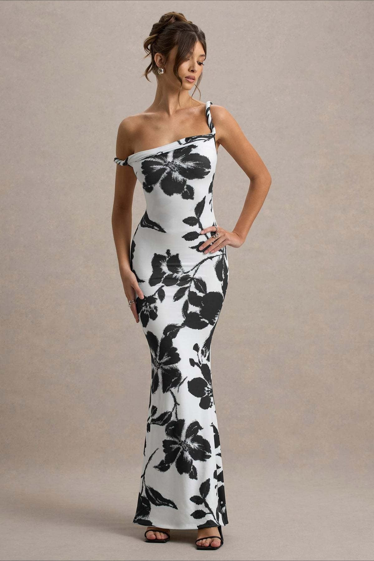 Print OneShoulder Bodycon Party Dress