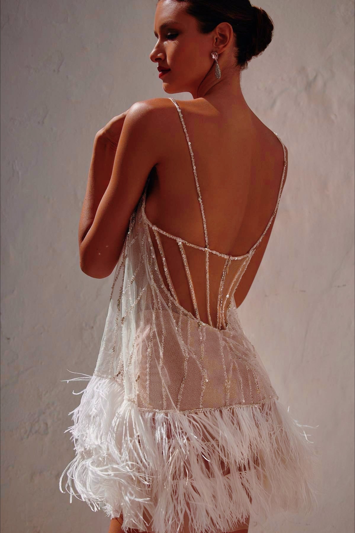 Tiered Fringe Sheer Slip Dress - View 3