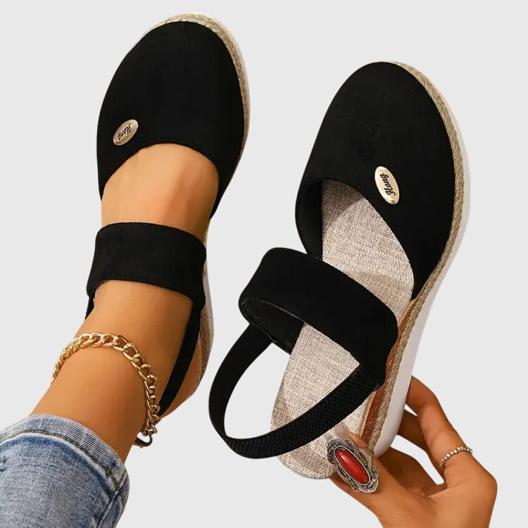 Closed Toe Ankle Strap Espadrille Wedge Sandals