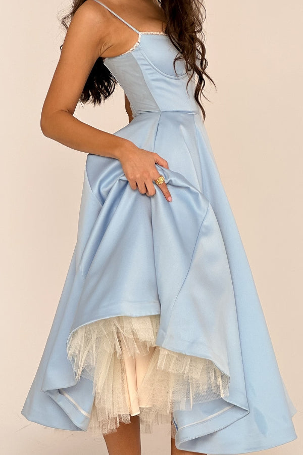 Lorraine Premium Strapless V Neck Sleeveless Tutu Maxi Dress Boutique Edit
