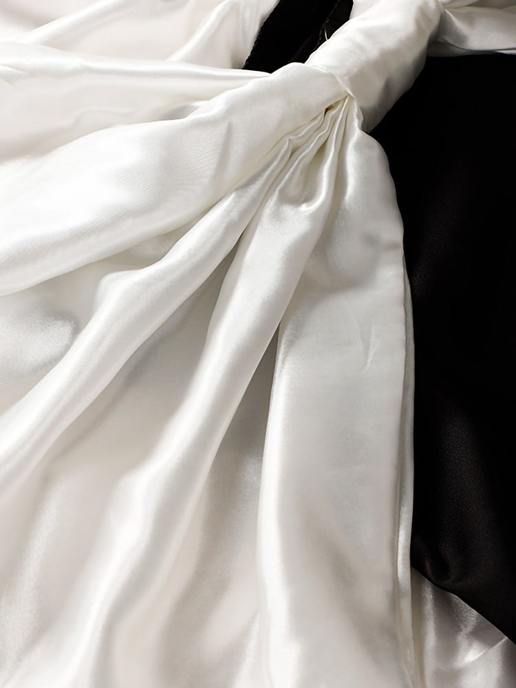 Bow Satin Off Shoulder Dress 7