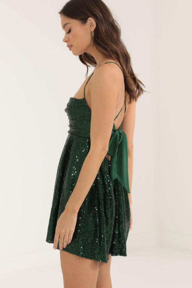 Sequin Strapless Bodycon Mini Dress in Lilac - View 8