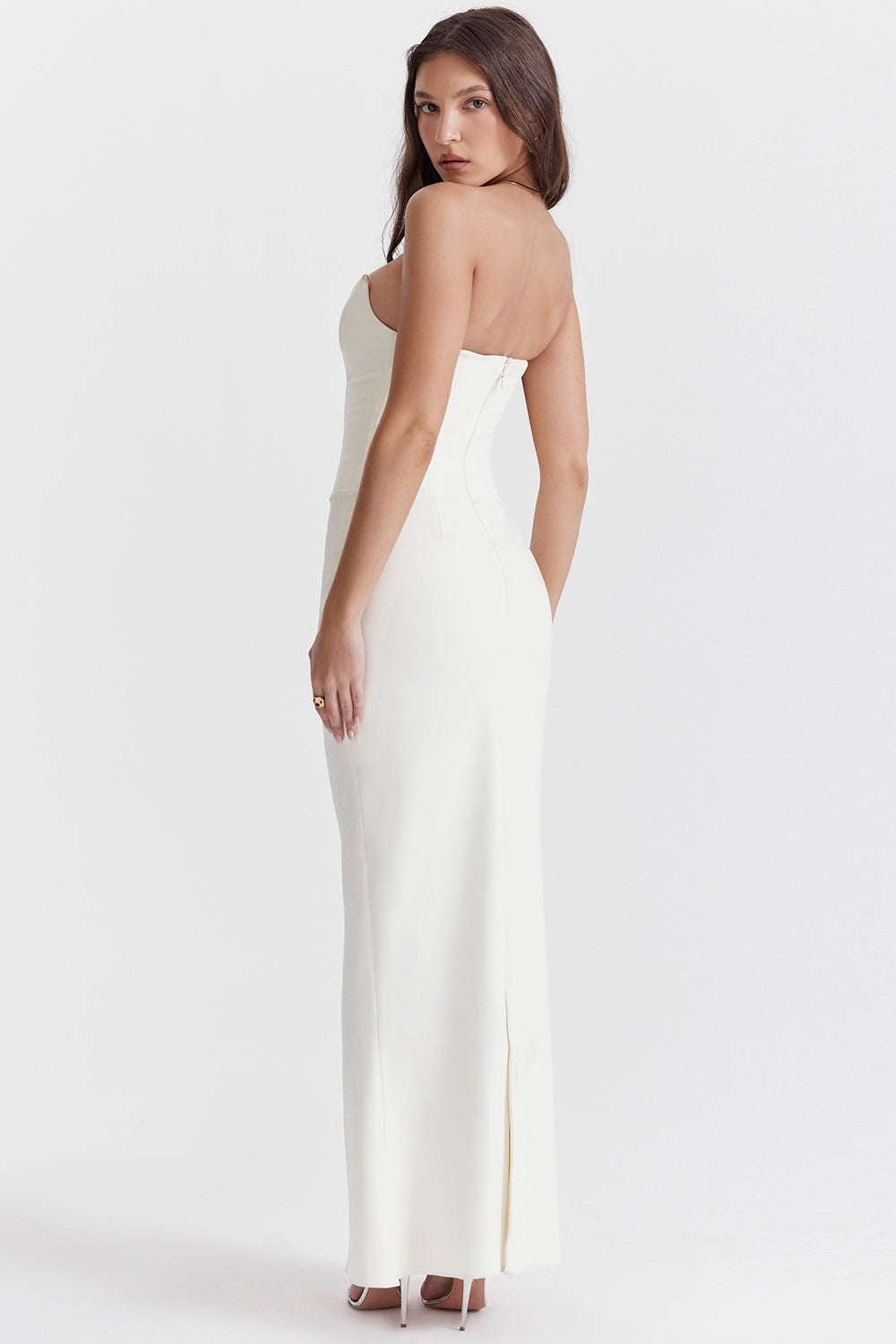 Strapless Sweetheart Corset Bodice Mermaid Maxi Dress 9