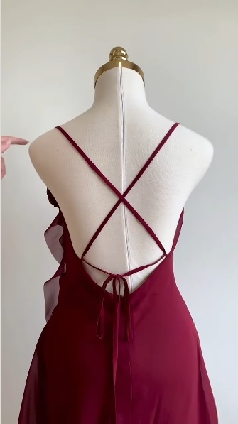 Burgundy Cocktail Dress Short Party Dress Homecoming Dress