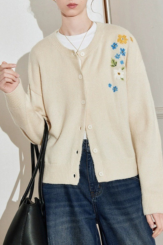 Vintage Floral Embroidery Sweater