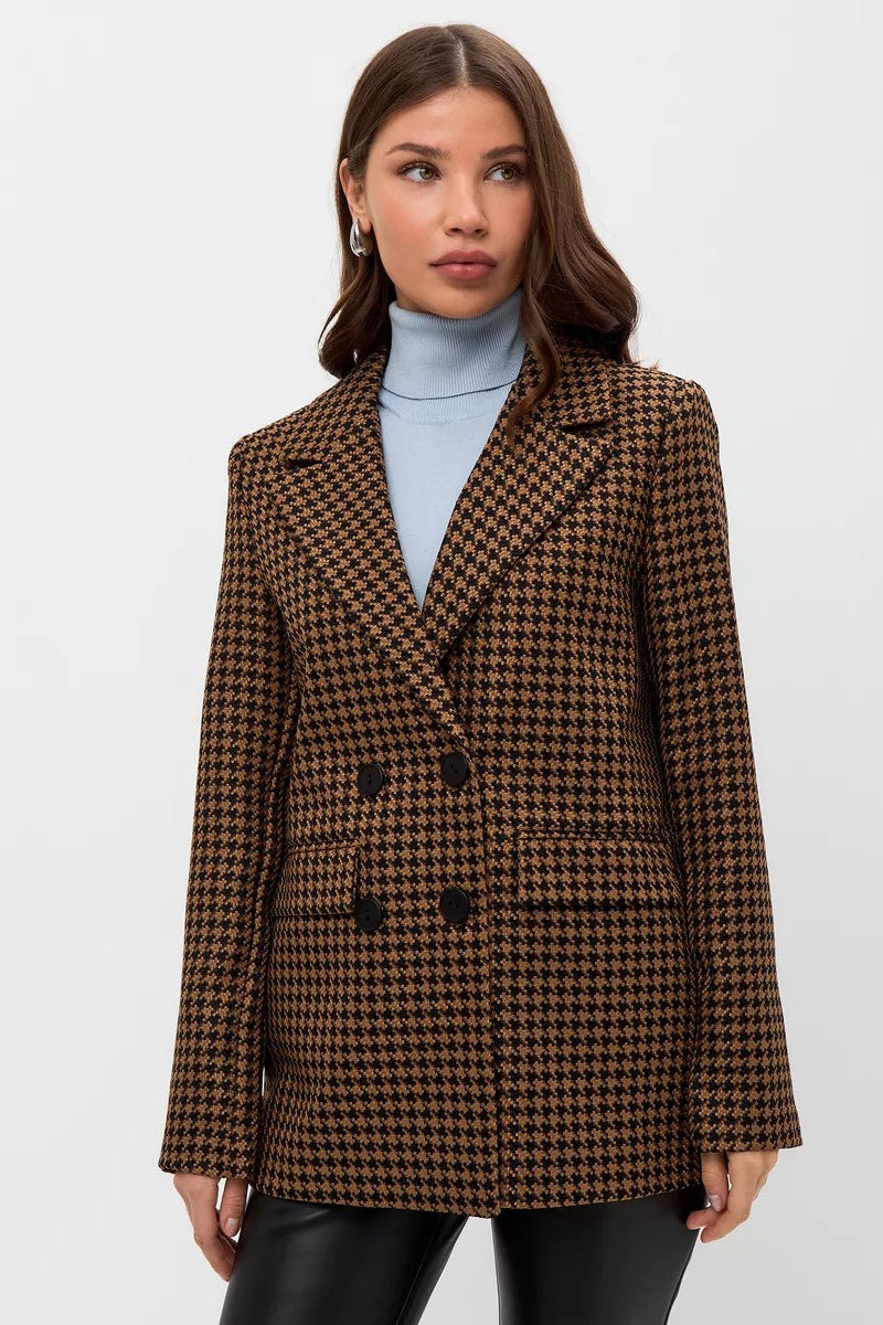 Tweed Houndstooth Blazer