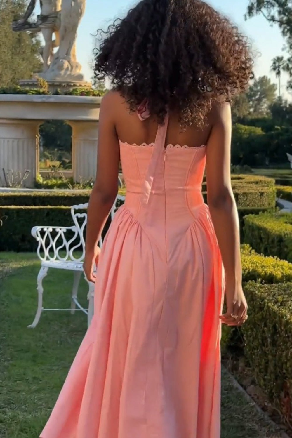 Halter Neck Ruched Corset Fit and Flare Midi Dress
