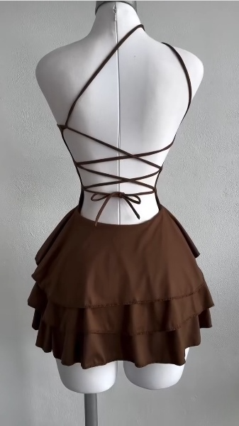 Brown Sexy Short Evening Dress Cocktail Dresses Short Party Dress