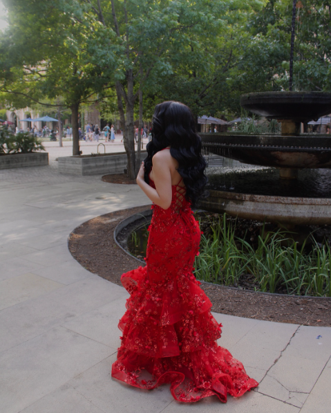 Red Mermaid Long Prom Dress Sexy Evening Party Dresses  fg7717