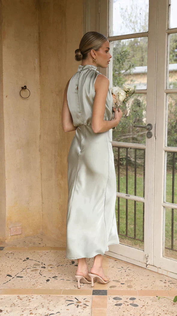 May Shiny Maxi Dress for Women Cocktail Hour Style